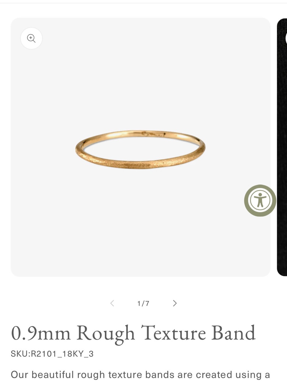 Satomi Kawakita Sz 7 18k 0.9mm Rough Texture Gold Band Catbird - Picture 2 of 9